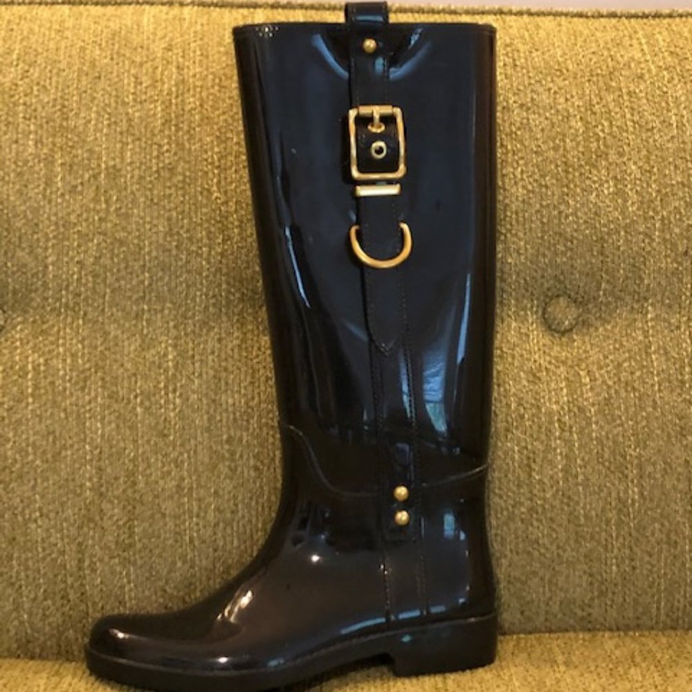 Coach Patent Leather Rain Boots